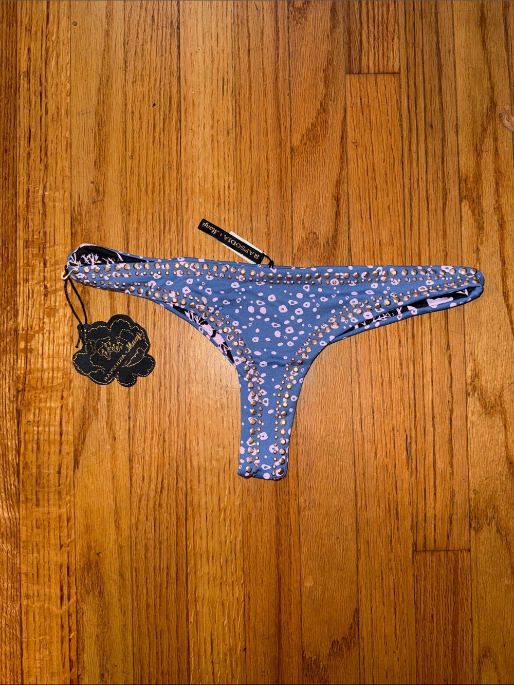 Maaji Rapsodia Bikinio Blue Print Swim Bottoms Medium New with Tags